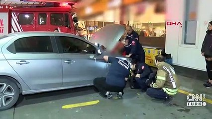 Otomobilin motoruna giren yavru kedinin yolculuğunu itfaiye bitirdi