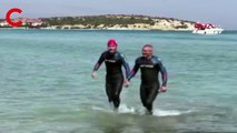 Tuna Tunca, Sakız Adası’ndan Çeşme’ye yüzerek geçen ilk otizmli sporcu oldu