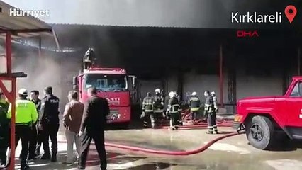 Lüleburgaz'da mobilya mağazasında yangın