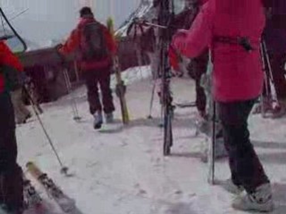 depart du groupe 2eme partie ski chamonix brevent