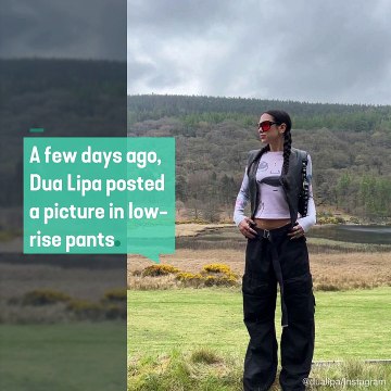 Dua Lipa Maximized Her Thong's Exposure with a Pair of Baggy, Low-Rise Jeans