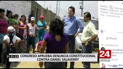 Congreso aprueba acusación constitucional contra Daniel Salaverry