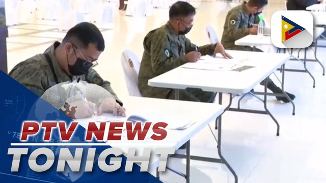 Soldiers cast vote thru local absentee voting at PH Army headquarters in Taguig