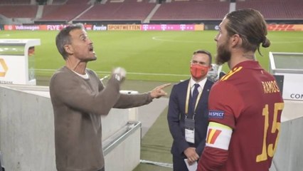 Esta charla es oro puro: Ramos y Luis Enrique hablan lo que debe decir cuando él suba a rematar