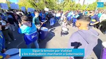 Sigue la tensión por Vialidad y los trabajadores marcharon a Gobernación