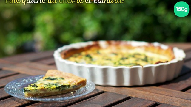 Fine quiche au chèvre et épinards