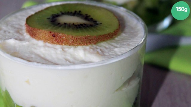 Verrine kiwi, mousse de chocolat blanc