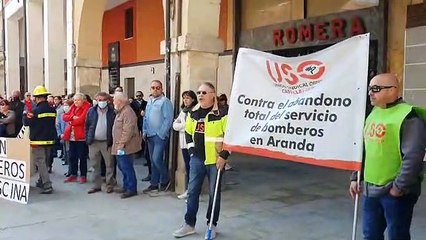 Manifestación de los bomberos de Aranda