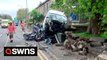 Shocking moment HGV truck smashes into three vehicles leaving scene of “absolute carnage”