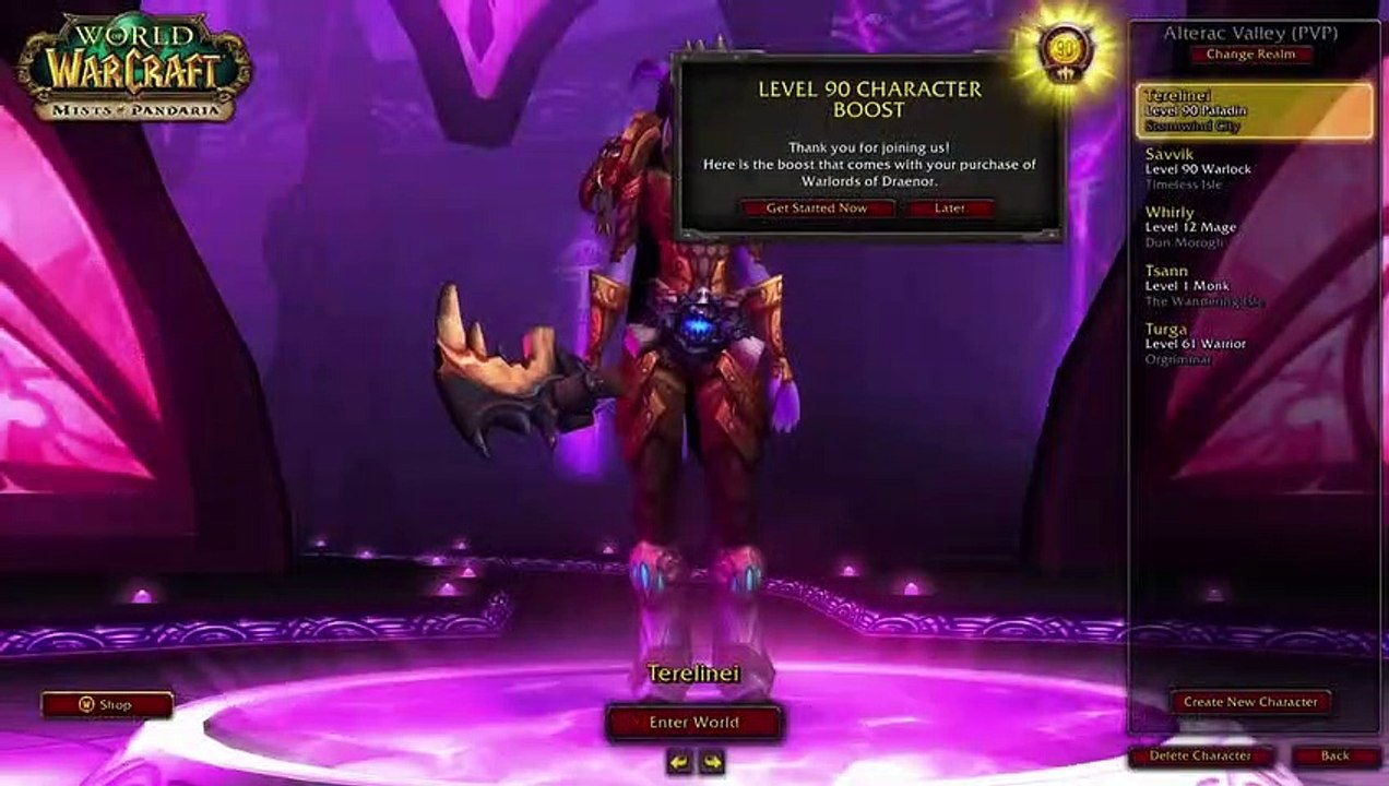 World of Warcraft: Warlords of Draenor character boost tutorial