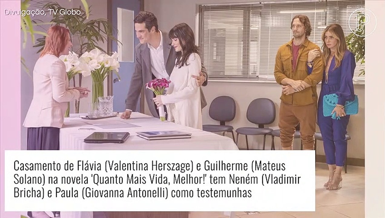 'Quanto Mais Vida Melhor': Flávia dispensa vestido de noiva em casamento com Guilherme e usa brilho em look. Veja fotos