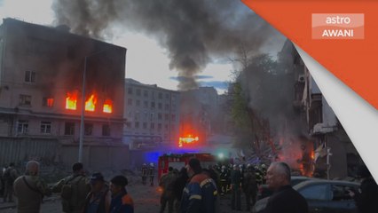 Ukraine-Rusia | Serangan bom di Kyiv musnahkan bangunan