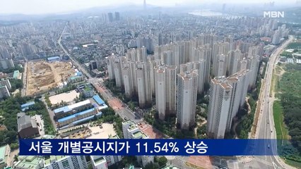 서울 개별공시지가 2년 연속 11.54% 상승