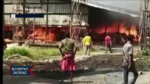 Pabrik Kayu Terbakar, Karyawan Panik Menyelamatkan Diri