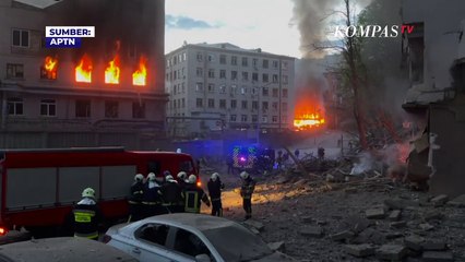 Rusia Gempur Kiev Saat Sekjen PBB Lakukan Kunjungan! Api Berkobar, Korban Berjatuhan