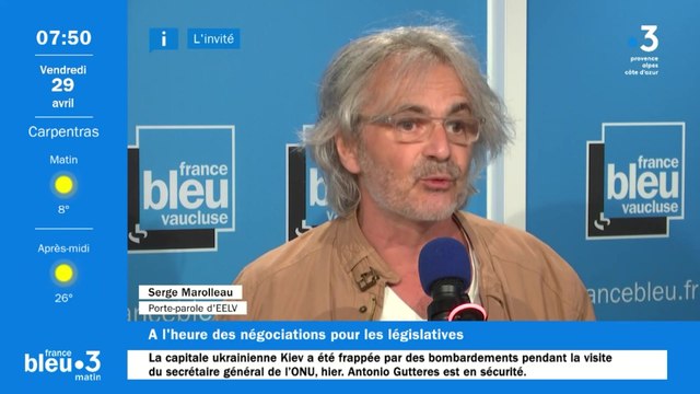 Quelle place pour les écologistes sur l'échiquier politique ? Serge Marolleau, porte-parole d'Europe Ecologie les Verts en Vaucluse, est l'invité de France Bleu Vaucluse.