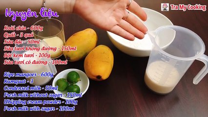 Cách làm kem xoài siêu mịn, không dăm đá. Làm tại nhà với công thức cực đơn giản - Tra My Cooking