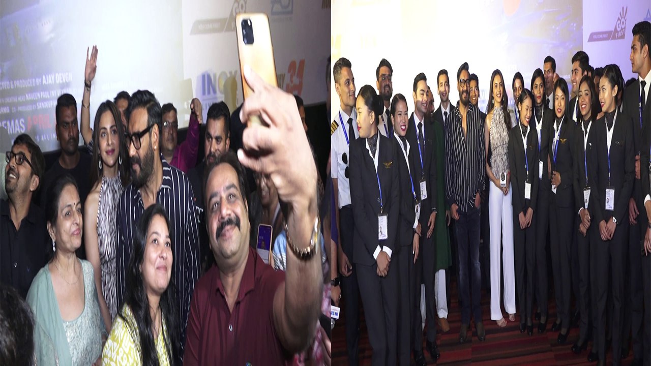 Ajay Devgn  & Rakul Preet visit INOX Megaplex Malad to interact with public on Runway 34 | FilmiBeat