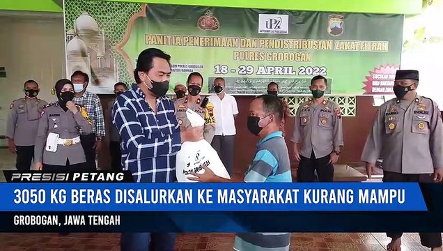 Polres Grobogan salurkan 3050 Kg Beras Zakat Fitrah