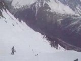 la chute de lolo glissade sur 300m chamonix ski alkarou