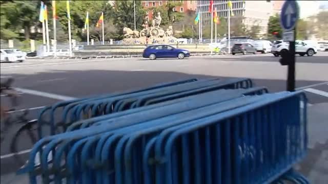 Todo listo en la Cibeles para el alirón del Real Madrid