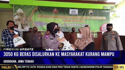 PRESISI Update 19.00 WIB Polres Grobogan salurkan 3050 Kg Beras Zakat Fitrah