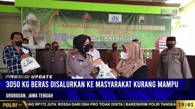 PRESISI Update 19.00 WIB Polres Grobogan salurkan 3050 Kg Beras Zakat Fitrah