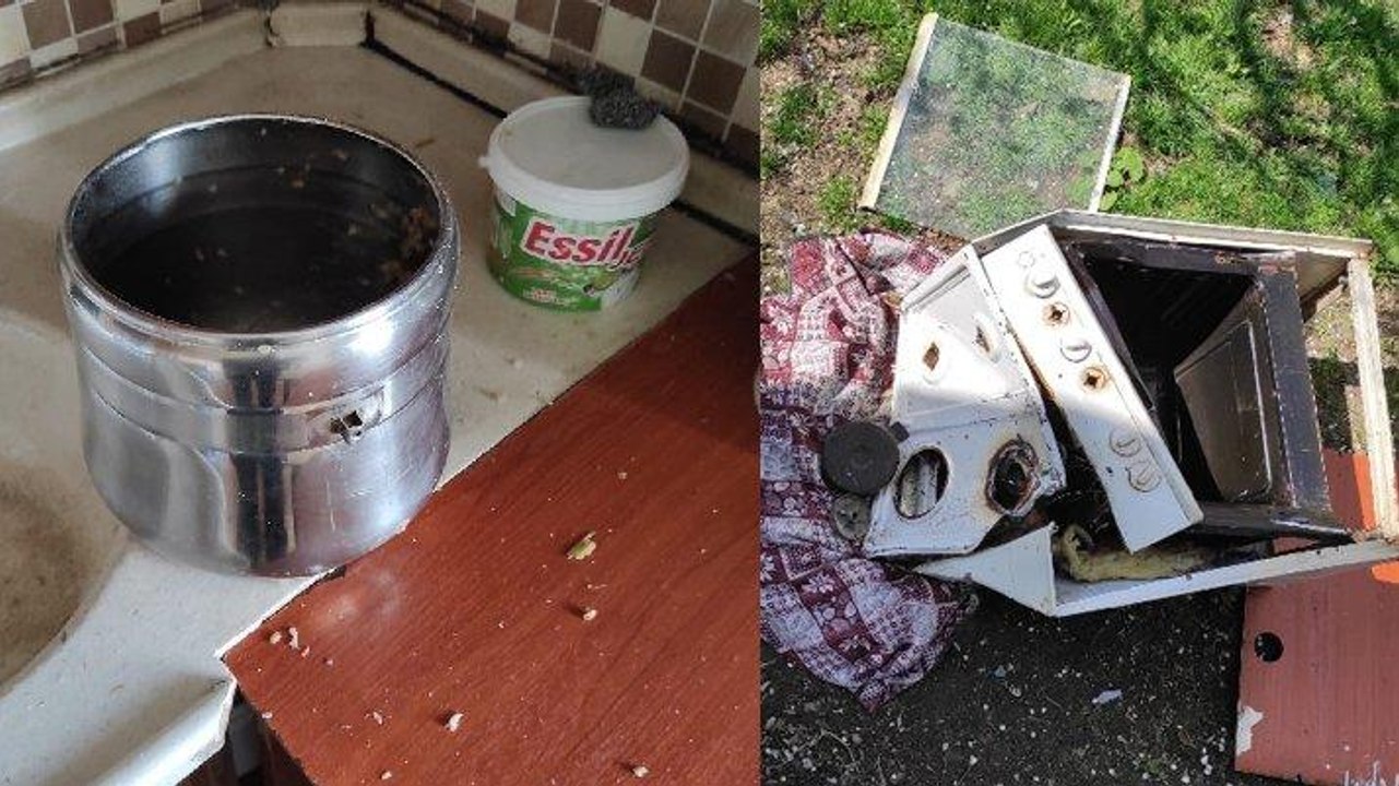 Düdüklü tencere bomba gibi patladı