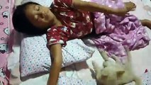 Puppy Pesters Sleeping Girl
