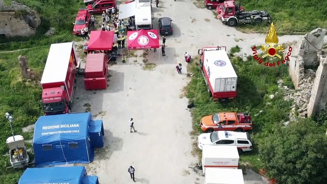 Poggioreale Antica (TP) - Vittime sotto le macerie : esercitazione dei Vigili del Fuoco (29.04.22)