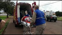 Mulher fica ferida ao descer de ônibus na Rua Fortaleza, no Tropical