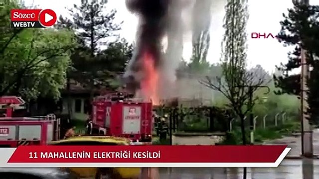 Ana trafoda yangın çıktı; 11 mahallenin elektriği kesildi