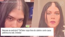 Moicano ao contrário? TikToker raspa faixa de cabelo e corte causa polêmica na web. Entenda!