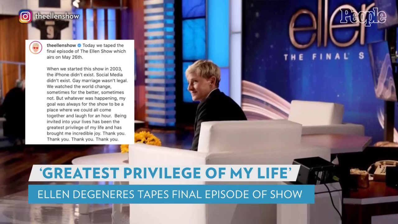 Ellen DeGeneres Tapes Final Show, Announces Last Episode Air Date: 'Greatest Privilege of My Life'