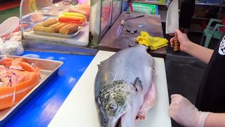 How To Fillet a Whole Salmon  Sashimi  Sushi Taiwanese street food