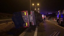 Kuzey Marmara Otoyolu'nda TIR devrildi