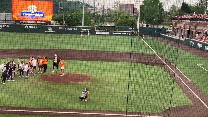 Zakai Zeigler Throws Out The First Pitch in Lindsey Nelson Ahead of Tennessee-Auburn