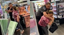 White woman slaps a cop in the face and bites him, but then plays the victim