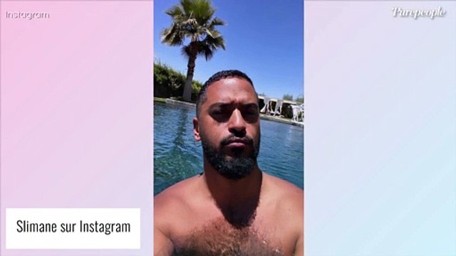 Slimane papa aux anges : Tendre câlin avec sa belle Esmeralda, beau bébé chevelu