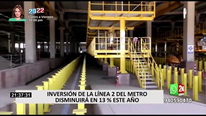 Inversión de la Línea 2 del Metro de Lima disminuirá en un 13% este año