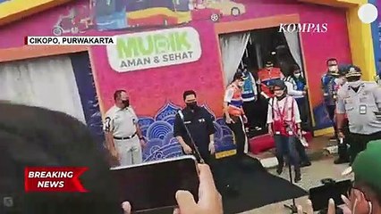 Kunjungi Posko Cikopo, Menteri BUMN Erick Thohir Apresiasi Petugas Mudik Lebaran 2022