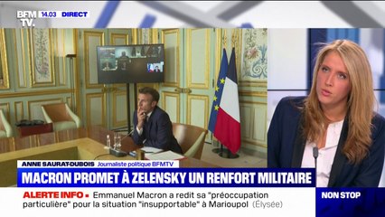 下载视频: Ukraine: Emmanuel Macron promet un renfort de l'appui militaire et humanitaire à Volodymyr Zelensky