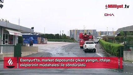 Esenyurt'ta market deposunda yangın