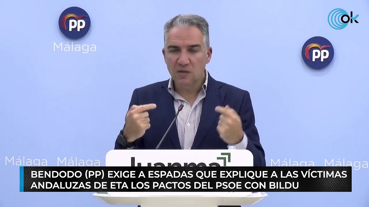 Bendodo (PP) exige a Espadas que explique a las víctimas andaluzas de ETA los pactos del PSOE con Bildu