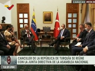 Turquía y Venezuela acordaron activación del grupo de amistad y cooperación en materia legislativa
