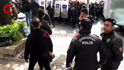 Beşiktaş'ta tansiyon yükseldi HKP'lilere polis müdahalesi