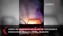 Detik-Detik Mobil Pemudik Terbakar di Tol Trans Sumatera