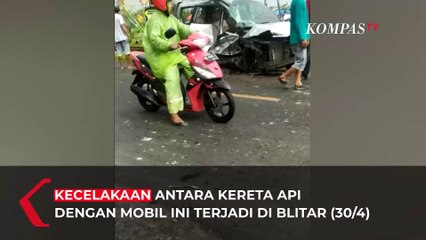 Minibus Tertabrak Kereta Api di Blitar, 1 Orang Tewas