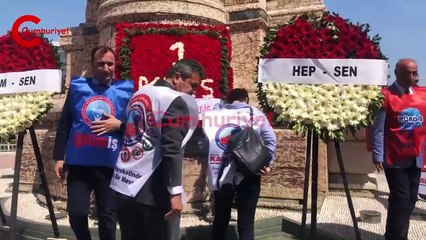 Taksim Meydanı'nda Kamu İş Sendikası'ndan ek gösterge açıklaması