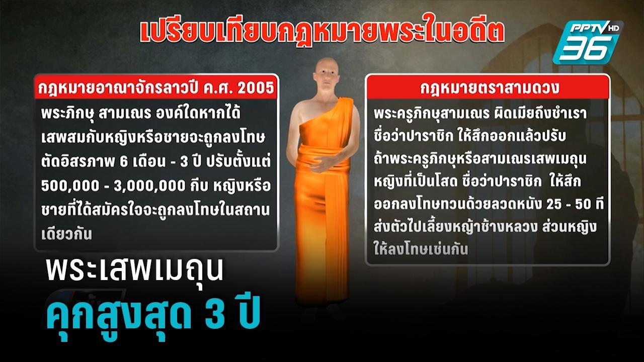 กม.ลาว ฟันผิดพระเสพเมถุนคุกสูงสุด 3 ปี | เข้มข่...